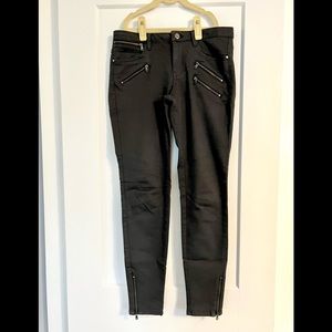 Zara washed black skinny jeans with zipper detail
